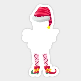 The Sassy Elf Christmas Matching Pajama Family Party Gift Sticker